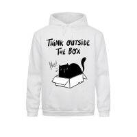 Thinking Outside The Box Cat Funny Hooded Pullover Hip Hop Streetwear Camisas Harajuku Over d Sportswear For Men Drop Shipping Size XS-4XL