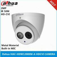 Hac Hdw1200em A Hdcvi 2mp กล้องโดมหูฟังพาดคอไมโครโฟนในตัว Cmos 1080P Ir 50M Ip66กล้องวงจรปิดกล่องโลหะ