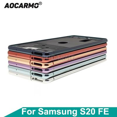 Aocarmo For Samsung Galaxy S20 FE G7810 Front LCD Display Middle Frame Chassis Bezel Plate With Buttons Replacement Part