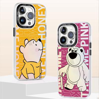 【สำหรับ iPhone】เคสมือถือหมีเลเซอร์เส้นน่ารักซิลิโคนนิ่ม for IPhone 14promax 13 12 14pro 13pro 11Pro XSMax XR X ที่ทนต่อการตกหล่นเคสโทรศัพท์