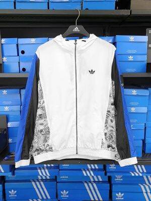 Adidas Clover 2023 new summer mens hooded sports versatile casual splicing jacket HD9078