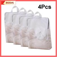 BVZGVG 4Pcs ตาข่ายแบบตาข่าย ถุงซักผ้าซักอบรีด พร้อมที่จับ ช่องเปิดขนาดใหญ่พิเศษ ถุงซิปซิป ใช้งานได้จริง สีขาวขาว ถุงซักได้ ซักถุงเท้าชุดชั้นใน