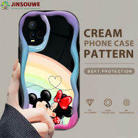 (คลังสินค้าพร้อม) เคสเคสมือถือสำหรับ Vivo Y33S เคสมือถือสำหรับการ์ตูนเด็กหญิงเด็กชายมิกกี้มินนี่เนื้อครีมเคสนิ่มขอบลอน