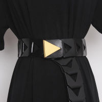 Hot Triangle Hollow Designer Belt for Women High Quality Leather Ladies Decorative Dress Belt for Corset Dress Coat Down Jacket