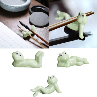 Pen Rest Chopstick Rests Korean Style Pen Holder. Frog Chopstick Holder. Ceramic Tableware. Chopsticks Holder.