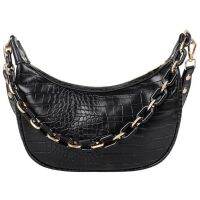 Luxury Fashion Pu Ladies Messenger Bag Crescent Shape Female Bag Fashion Chain Shoulder Bag