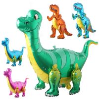 3D ไดโนเสาร์ลูกโป่งฟอยล์ยืนไดโนเสาร์สีเขียว tanystropheus dragon วันเกิด deco party favors supplies boy เด็ก toys