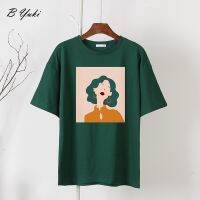 Blessyuki เสื้อยืดพิมพ์ลายสาวน่ารักสำหรับผู้หญิงเสื้อคอกลมพิมพ์ลายตัวละครสวยงามผ้าคอตตอน100% ใหม่สำหรับฤดูร้อน