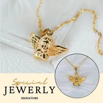 Gold Angel Pendant Necklace