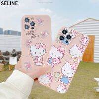 Hello Kitty Sanrio เคสโทรศัพท์มือถือน่ารักลายการ์ตูนสำหรับ12 11 Pro Max XS X XR 8 7 Plus เคส TPU ครอบคลุม Y2k เด็กผู้หญิงผู้หญิง