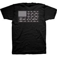 New Columbia PFG Americana Saltwater Fish Flag T-Shirt - Black เสื้อยืดแขนสั้นสำหรับผู้ชายและผู้หญิง