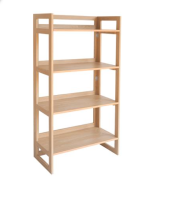 Shelving unit 4-tier, foldable, 77x37.5x154.5 cm.- maple