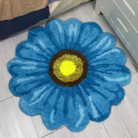 3D Peony Pattern Thick Carpet Nordic Art Flower Rug Soft Flocking Daisy Rug For Living Room Bedroom Anti-slip Hallway Door Mat