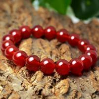 Natural Red Jade celet Men Women Healing Jewelry Real Carnelian Round Beads Elastic Beaded celets Bangle Amulet Gift