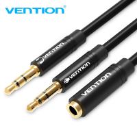 【อเนกประสงค์】 Vention Splitter หูฟังสายสัญญาณเสียงสำหรับคอมพิวเตอร์3.5มม. หญิง2ชาย3.5มม. ไมค์เสียง Y สายเคเบิลแยกไปยังอะแดปเตอร์พีซี