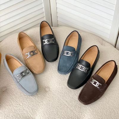 2023 new 2023 Counter Latest Couples Design Classic Logo Buckle Six Colors Soft Cow Leather Bean Shoes Casual Shoes