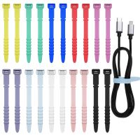 100Pcs 4.5 quot; Silicone Cable Ties Colorful Cord Organizer Management Reusable Silicone Zip Cable Ties Earphone Cord Winder