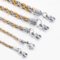 Hip Hop Stainless Steel Rope Chain Fashion Gold And Silver Color Classic Rap Necklace Factory Price Fashion Chain Necklaces