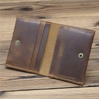 【LZ】 New Arrival Vintage Card Holder Men Genuine Leather Credit Card Holder Small Wallet Money Bag ID Card Case Mini Purse For Male