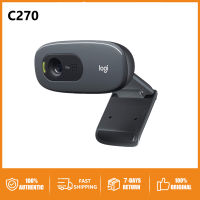 Original Logitech C270 HD Webcam 720p Built-in Microphone for PC Laptop Computer