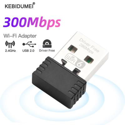 ตัวรับสัญญาณภายนอกไร้สาย300Mbps อะแดปเตอร์ Wifi USB 2.4Ghz เครื่องอุปกรณ์เชื่อมต่อกับ Wifi ฟรีไดรฟ์การ์ดเครือข่ายอีเธอร์เน็ตสำหรับพีซีแล็ปท็อปเดสก์ท็อป