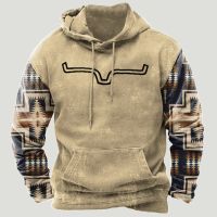 Geometric Print Ethnic Sweatshirt Men Western Aztec Patchwork Hoodie Traditional Pattern Pullover Women Hiphop African Clothes