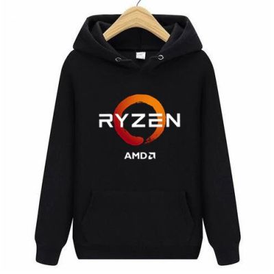 เสื้อกันหนาว Cpu ผ้าฝ้าย มีฮู้ด ลาย Amd Ryzen Bike สําหรับผู้ชาย เล่นกล้าม