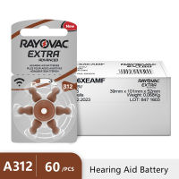 (ในสต็อก) 60ชิ้น Rayovac ประสิทธิภาพพิเศษเครื่องช่วยฟังแบตเตอรี่1.45โวลต์312 312A A312 PR41สังกะสีอากาศ BTE CIC RIC OE เครื่องช่วยฟัง **