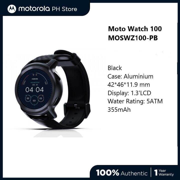 Motorola moto watch 100 MOSWZ100PB Phantom Black Aluminium 42*46