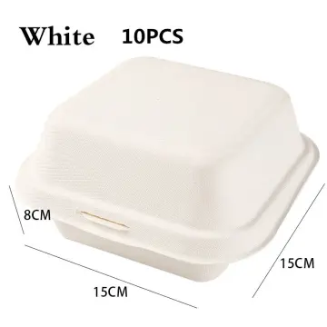 10PCS Disposable Bento Lunch Box Baking Cake Food Containers