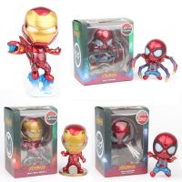 Marvel Avengers Action Figure Iron Man Spiderman Q Version Cute Dolls Collection Car Cartoon Ornaments for Friend Children Gift ❣✙