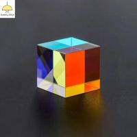 MEZCJ ฟิสิกส์ X-Cube อุปกรณ์ตกแต่งตั้งโต๊ะสำหรับเด็กอุปกรณ์ตกแต่งด้วยแสงแก้วอุปกรณ์ทดลองลูกบาศก์ปริซึมแว่นสายตาปริซึมสำหรับถ่ายภาพ