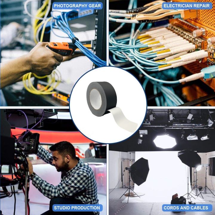 10meters-roll-gaffer-tape-heavy-duty-non-reflective-matte-black-cloth-grip-for-photography-book-repair-filming-backdrop-stage-cable