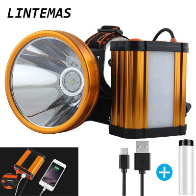 Powerful headlamp USB Rechargeable Waist-mounted split headlight High power Super bright headlight Camping Fish Light