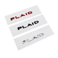 PLAID Logo Stickers For Tesla Model 3 S X Y ABS Zinc Alloy Decals Badge Version Performance Plaid Trunk Emblem Car Decoration