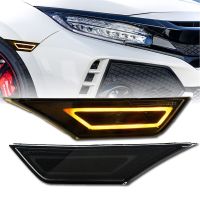 2ชิ้นรมควันสำหรับ Honda Civic 2016 2017 2018 2019 2020 2021ไฟเครื่องหมายไฟ Led ด้านข้างเต็มไฟบอกตำแหน่งไฟวิ่ง