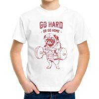 Joyonly Children Summer Lovely Pug Animal Go Hard Or Go Home Funny Design T shirt Kids 3d T-shirt Children White Cool Tops 4-11Y