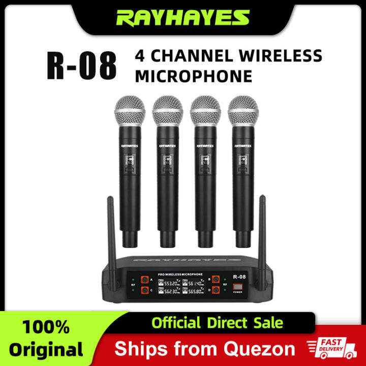 RAYHAYES R08 Professional 4Channel Wireless Microphone original sound
