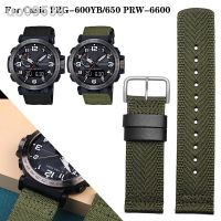 นาฬิกาข้อมือสำหรับ PRG-600YB Casio ของแท้ PRW-6600 PRG-650 GA2000สายนาฬิกาผ้าใบกีฬาสำหรับผู้ชายขนาด24มม. สายรัดข้อมือไนลอนคุณภาพสูงสายรัดข้อมือ