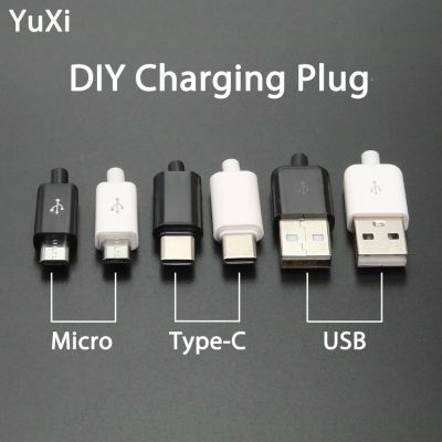 YuXi 10Pcs DIY 5A Micro USB Male Plug Connectors Kit Type-C DIY Data Cable USB Charging Connector Plug Accessories