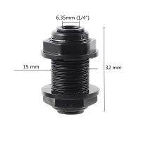 ；【‘； 1/4 OD Tube Black Bulkhead Connector Reptile Aquarium Garden Irrigation Water Pipe Joint RO Water Adapter Quick Connector