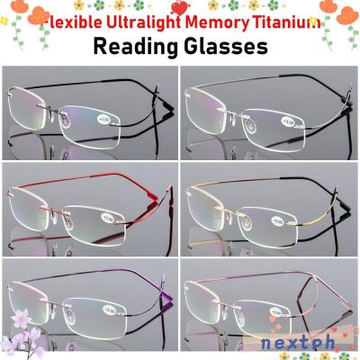 Ultralight Flexible Vision Care Presbyopic Men Women Rimless Memory Titanium Reading Glasses