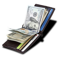 Joyir leather Money Clips Men Wallets Coin Pocket Purse Money Bag man Clamp For Money Card Cases Slots Clips Clip Cash male