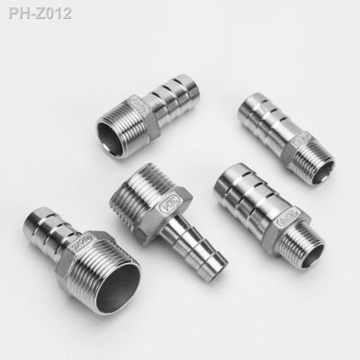 1PCS/lot 1/8 1/4 3/8 1/2 3/4 1 BSPT Male x 6/8/10/12/13/15/16/19/20/25/32mm Hosetail Barb Connector 304 Stainless Steel