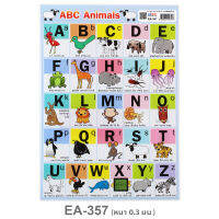 โปสเตอร์ ABC animals EA-357 โปสเตอร์พลาสติก A4 สื่อการเรียนการสอน สื่อการเรียนรู้ ขนาด A4