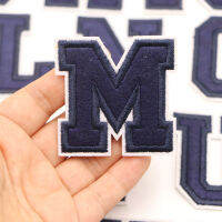 1PC Navy Blue Letter เย็บปักถักร้อยแพทช์เหล็กบนตัวอักษร Patch AZ แพทช์ปักเย็บบนแพทช์สำหรับเสื้อผ้าชื่อ-Yeors