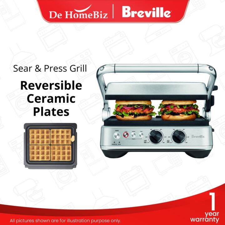 Breville BGR710 the Sear and Press Countertop Electric Grill Waffle