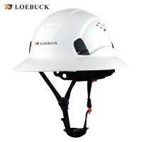 LOEBUCK  หมวกนิรภัยพร้อมหุ้น Topi Keselamatan Kledar தலைக்கவச்กว้างเต็มปีกแข็งที่มีน้ำหนักเบาที่มีความแข็งแรงสูงทำงานหมวกก่อสร้างรถไฟโลหะเหมืองแร่เหมืองTH