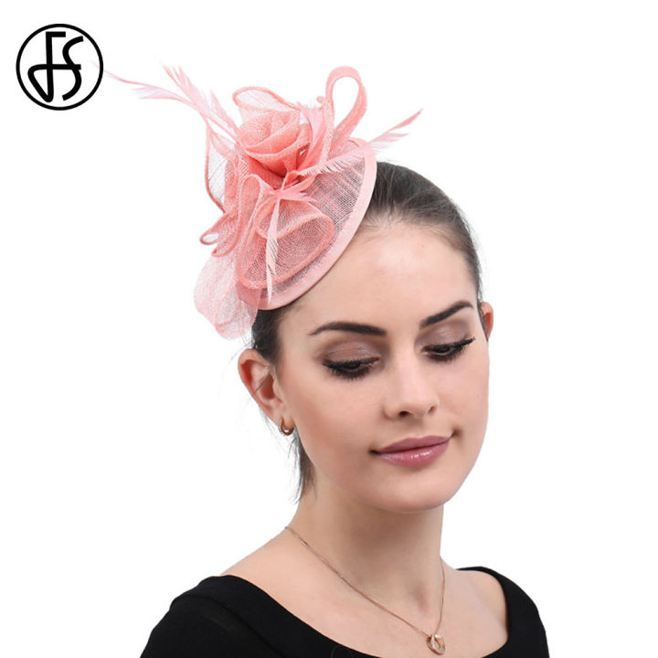 fs-britain-and-america-flax-fascinators-hat-feather-yarn-top-hat-hairpin-pink-women-wedding-hats-for-women-decorative-hairpin