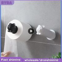 1pcs Wall-Mounted Toilet Paper Holder Cartoon Cat escopic Tissue Holder Kitchen Tissue Roll Dispenser Bath Paper Towel Roll